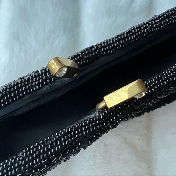 VINTAGE WALBORG beaded black CLUTCH Hand Made in W Germany - Picture 16 of 16